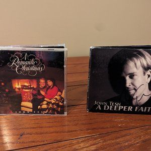 Bundle of 2 John Tesh CDs: A Deeper Faith (Signed) & A Romantic Christmas